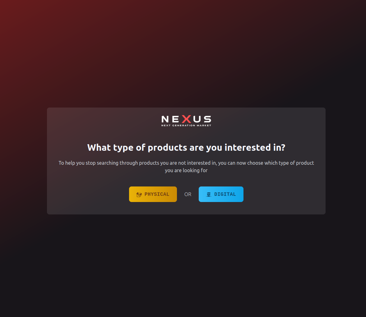 Product Selection Interface